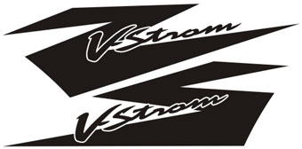 Car & Motorbike Stickers: V-Strom in Italic Typography and Angular Shapes