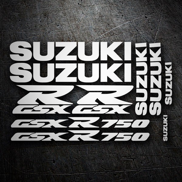 Car & Motorbike Stickers: GSXR 750 1996 with Logos in Different Sizes