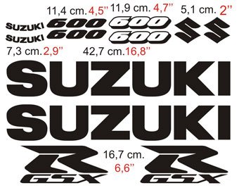 Car & Motorbike Stickers: Suzuki GSXR 600 2005