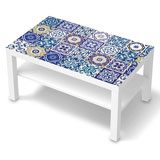 Wall Stickers: Sticker Ikea Lack Table Blue Tiles 3