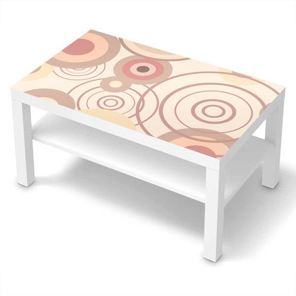 Wall Stickers: Sticker Ikea Lack Table Cream Coloured Circles