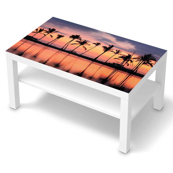 Wall Stickers: Sticker Ikea Lack Table Palms at sunset