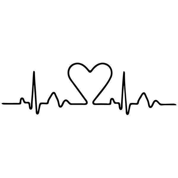 Wall Stickers: Bed Headboard Heart electrocardiogram