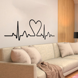 Wall Stickers: Bed Headboard Heart electrocardiogram 3