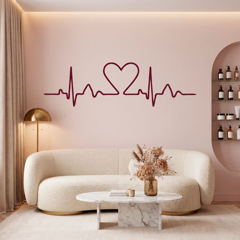 Bed Headboard Heart electrocardiogram 4