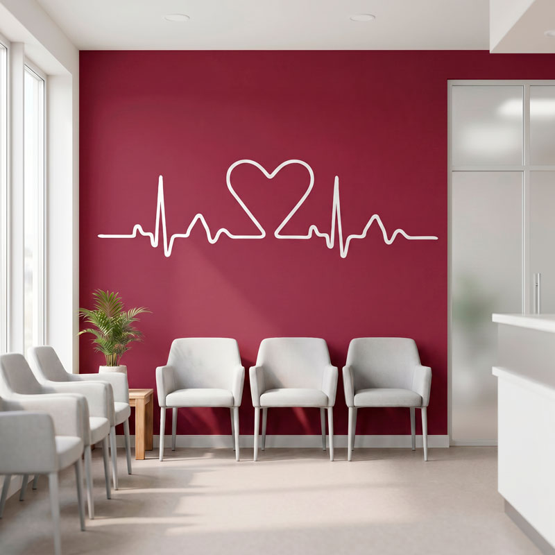Bed Headboard Heart electrocardiogram 6