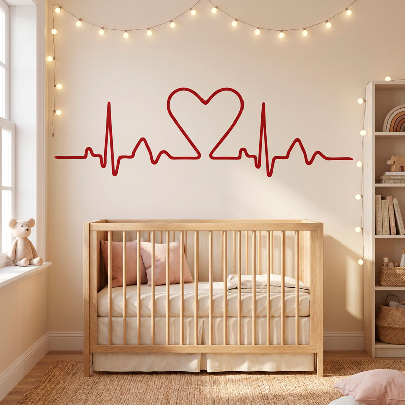 Bed Headboard Heart electrocardiogram 8