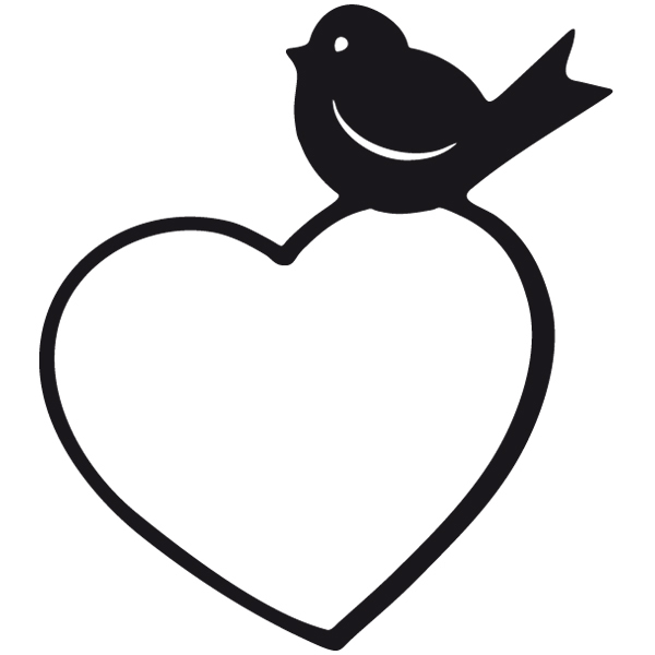 Car & Motorbike Stickers: Bird on heart