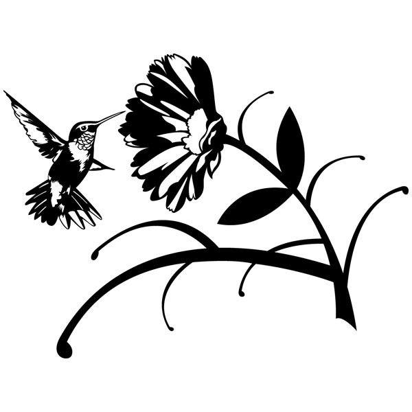 Wall Stickers: Floral Hummingbird