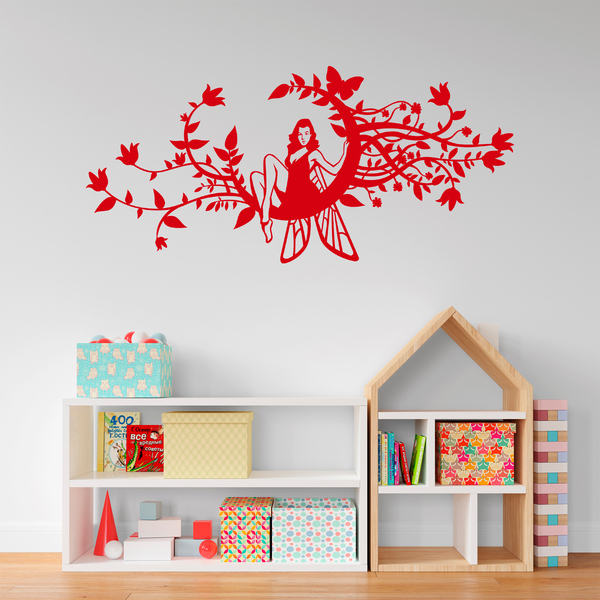 Wall Stickers: Fairy in the moon of flowers