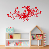Wall Stickers: Fairy in the moon of flowers 4