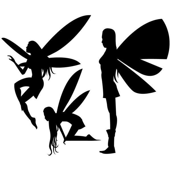 Stickers for Kids: Fairies silhouettes
