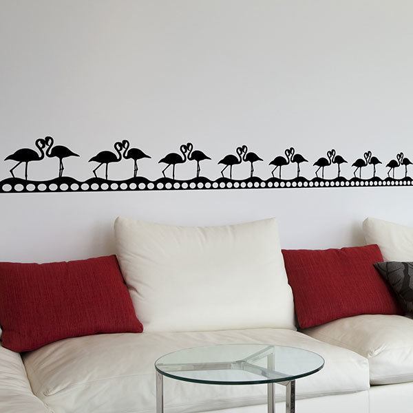 Wall Stickers: Self adhesive borders Flamingos