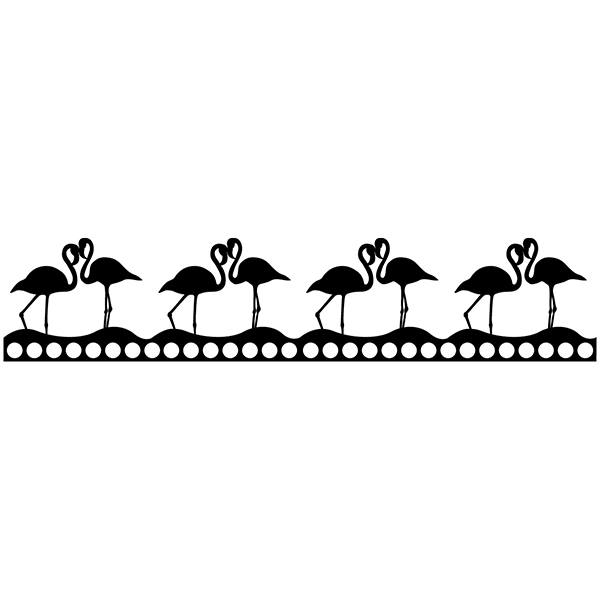Wall Stickers: Self adhesive borders Flamingos