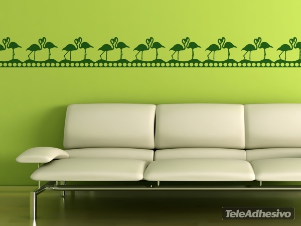 Wall Stickers: Self adhesive borders Flamingos