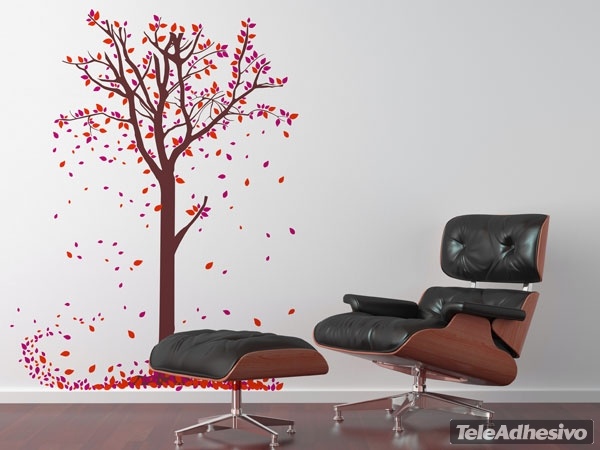 Wall Stickers: The leaves of the tree fall in autumn