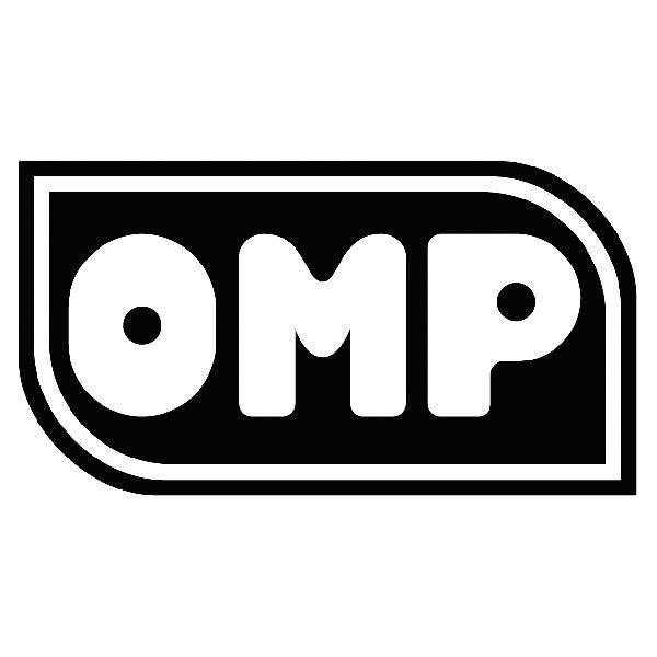 Car & Motorbike Stickers: OMP with Hollow Letters and Circular Edges