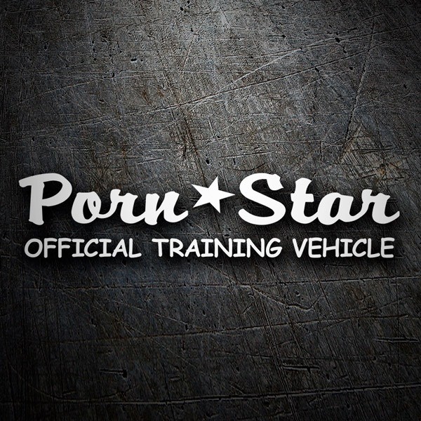 Car & Motorbike Stickers: Porn Star with Humorous Text and Stars