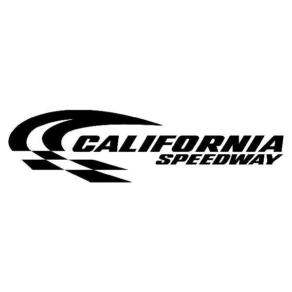 Car & Motorbike Stickers: California Speedway with Curved Lines and Checkere