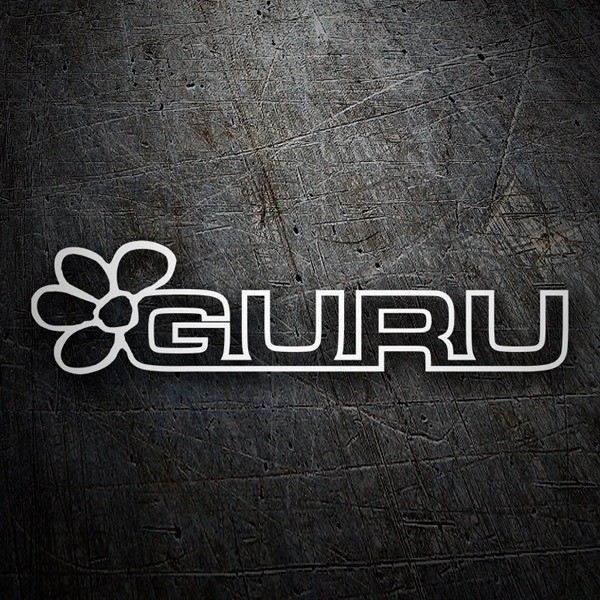 Car & Motorbike Stickers: Guru Floral Logo with Hollow Letters