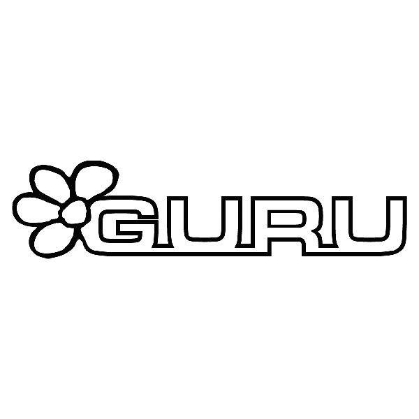 Car & Motorbike Stickers: Guru Floral Logo with Hollow Letters