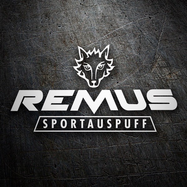 Car & Motorbike Stickers: Remus with Wolf Head and Uppercase Text