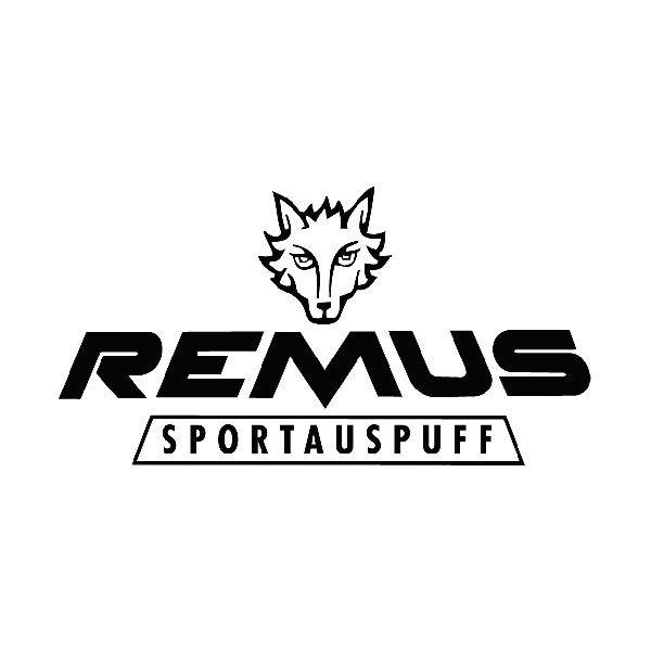 Car & Motorbike Stickers: Remus with Wolf Head and Uppercase Text