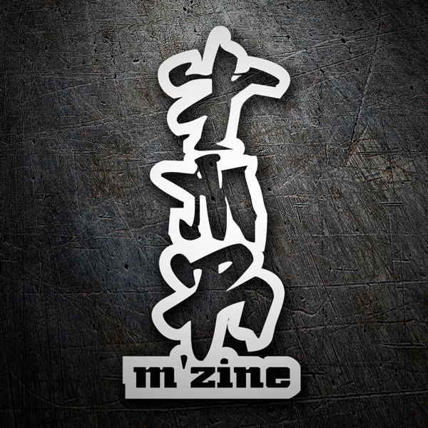 Car & Motorbike Stickers: M&acute;zine with Stylized Japanese Letters