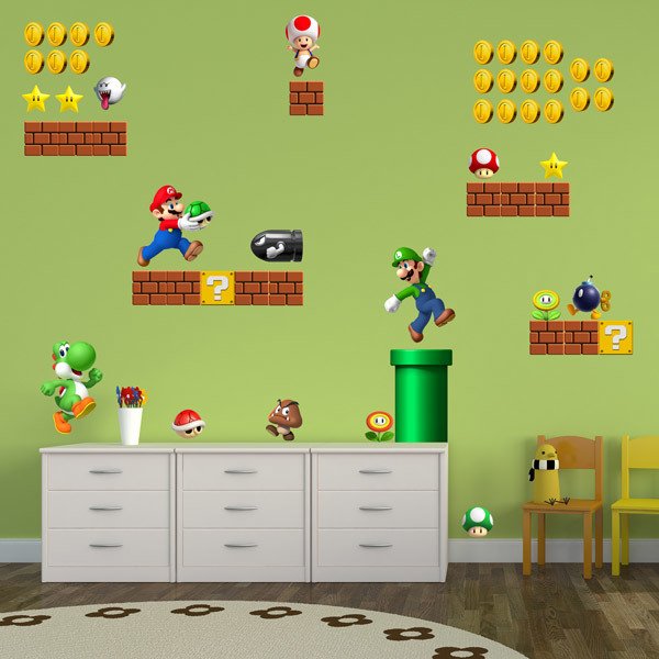 PRINCESS PEACH Super Mario Bros Decal WALL STICKER Home Decor Mural Art Smash 