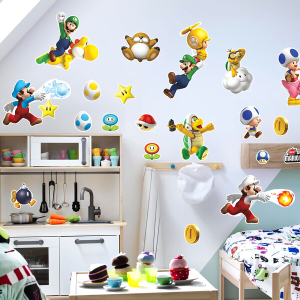 Stickers for Kids: Set 35X Super Mario Bros. Wii