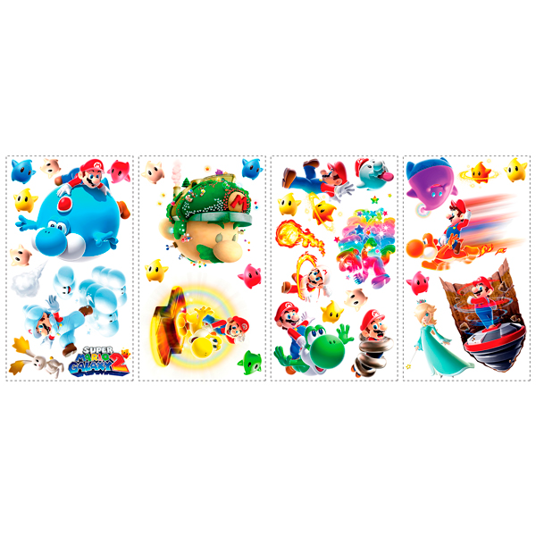 Stickers for Kids: Set 30X Super Mario Galaxy 2