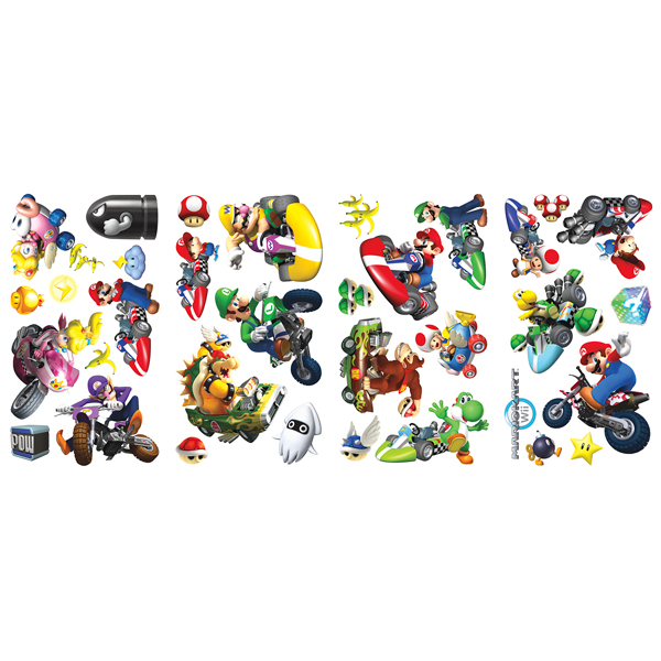 Stickers for Kids: Set 34X Mario Kart Wii