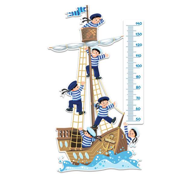 Stickers for Kids: Height Chart Boat and cabin boys