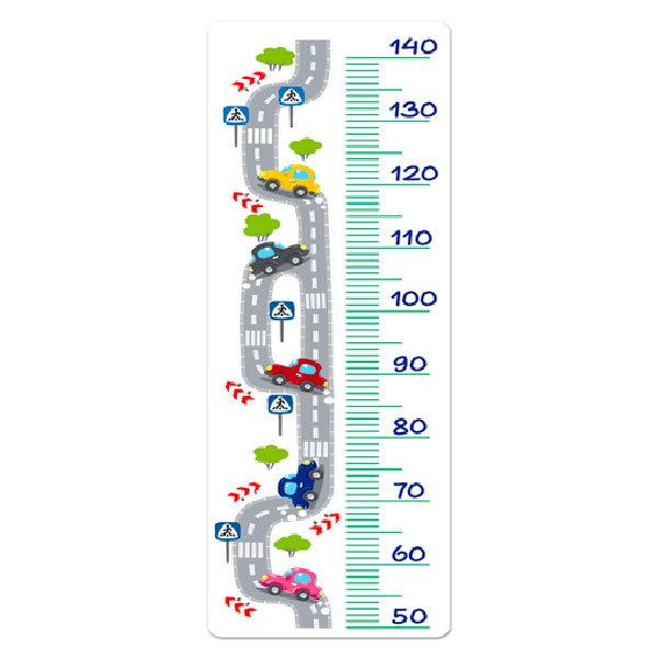 Stickers for Kids: Height Chart road and cars