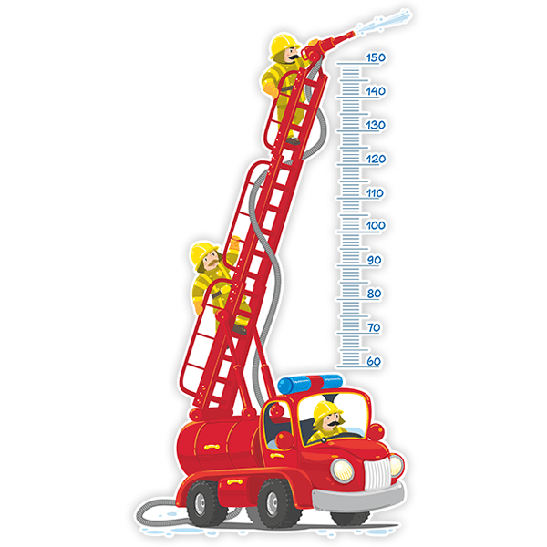 Stickers for Kids: Height Chart Fire Truck 0
