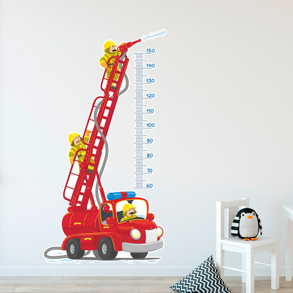 Stickers for Kids: Height Chart Fire Truck