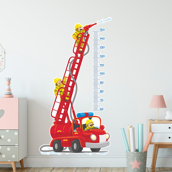 Stickers for Kids: Height Chart Fire Truck