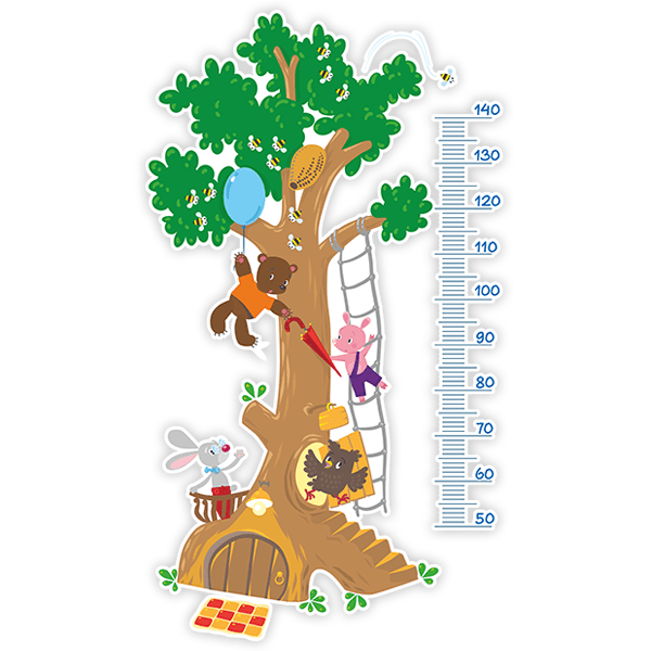 Stickers for Kids: Grow Chart tree of animals 0