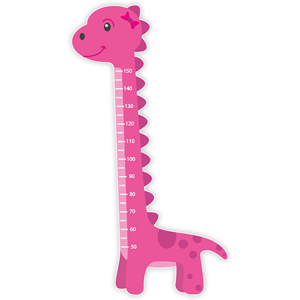 Stickers for Kids: Height Chart Pink Dinosaur 0