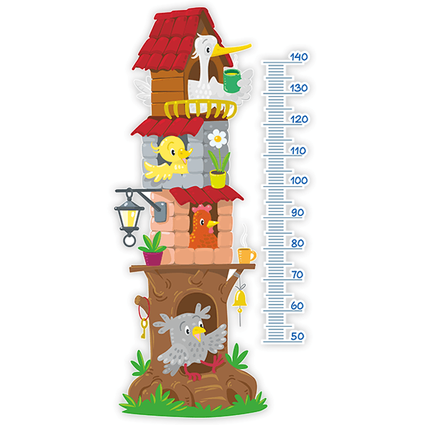 Stickers for Kids: Height Chart Animals building 0