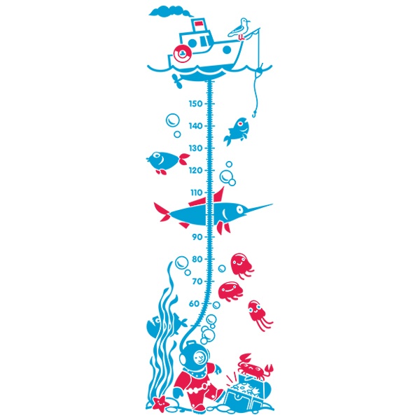 Stickers for Kids: Grow Chart Diver under the sea
