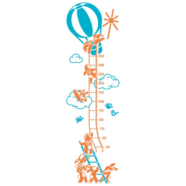 Stickers for Kids: Grow Chart Rabbits on the balloon