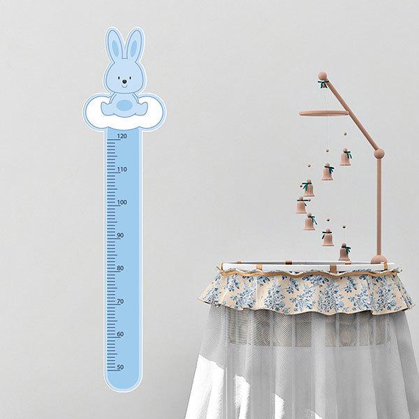 Stickers for Kids: Grow Chart blue rabbit