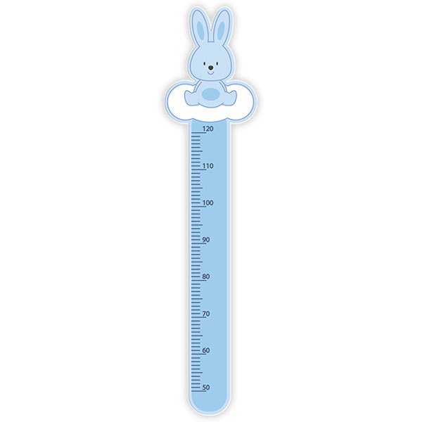 Stickers for Kids: Grow Chart blue rabbit