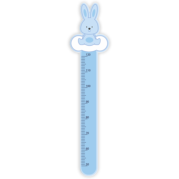 Stickers for Kids: Grow Chart blue rabbit