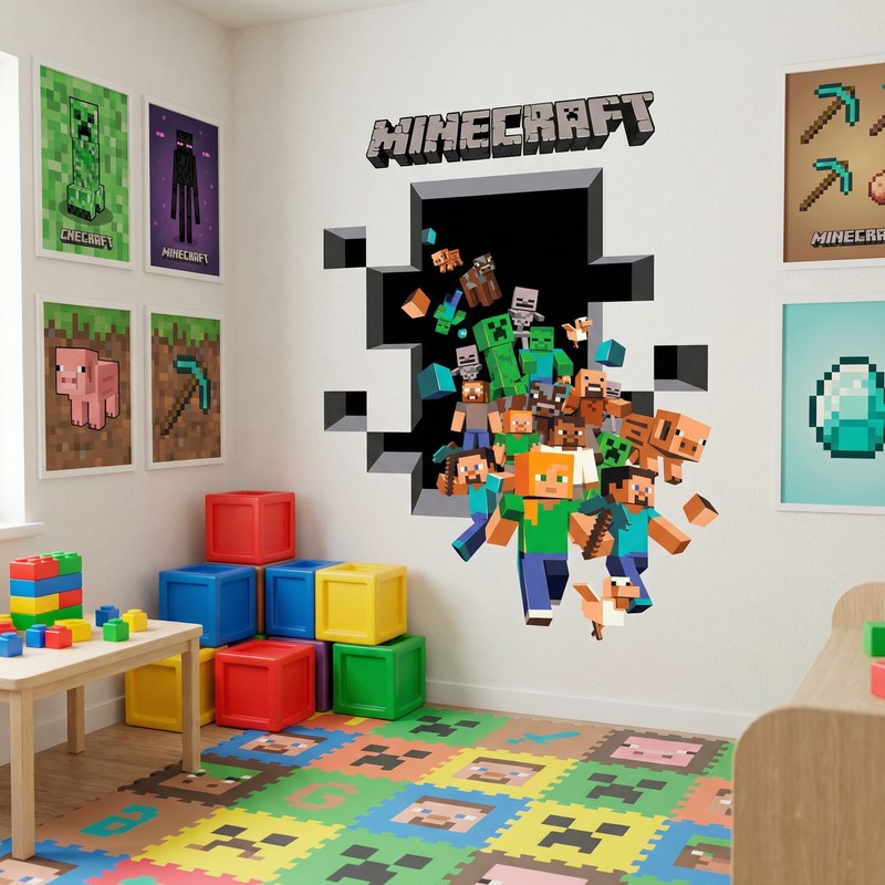 Minecraft 3D Wall Decal 11/18