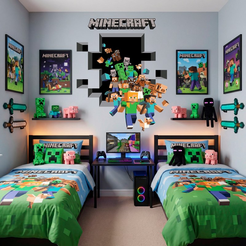 Minecraft 3D Wall Decal 12/18