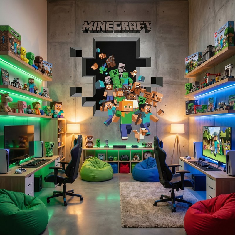 Minecraft 3D Wall Decal 3/18