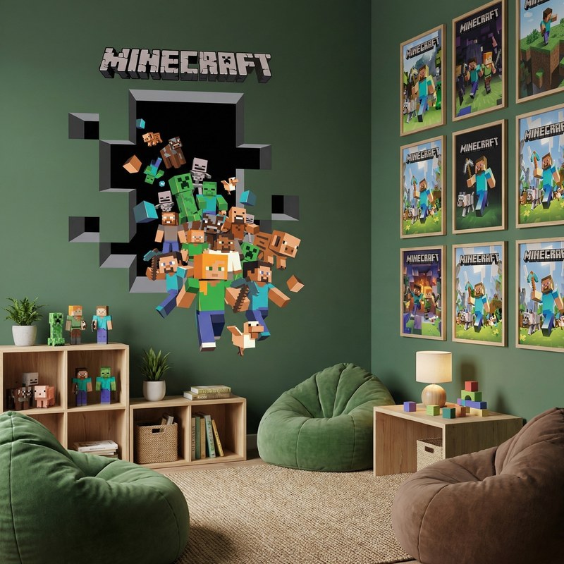 Minecraft 3D Wall Decal 5/18