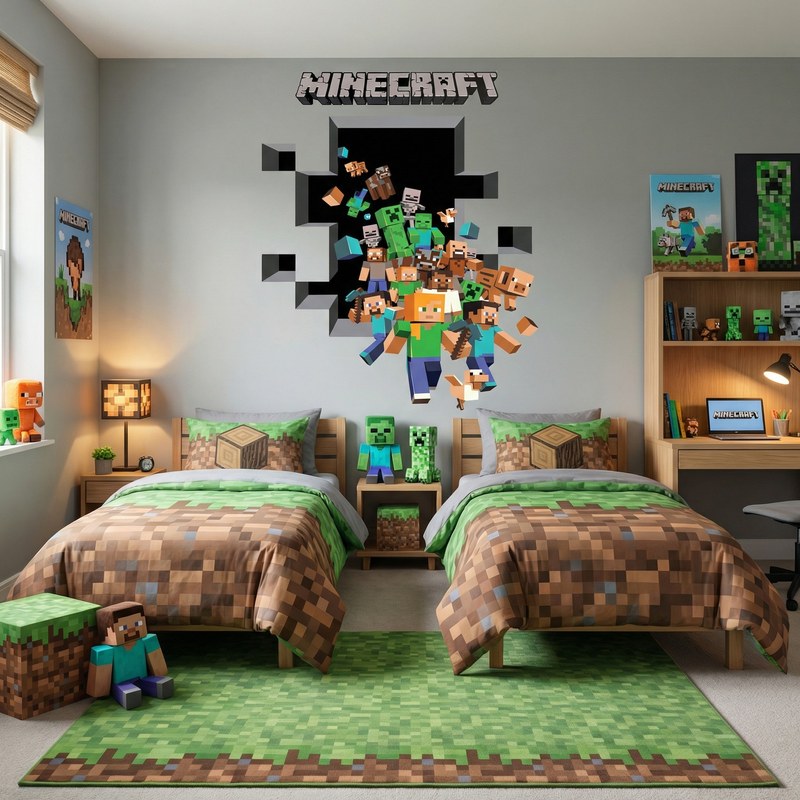 Minecraft 3D Wall Decal 8/18
